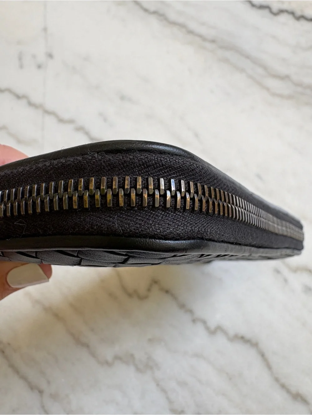 Bottega Veneta Black Intrecciato Zip-Around Large Wallet - Holds Phone